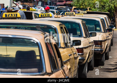 Marrakech, Morocco - Circa September 2015 - old taxis in marrakesh Stock Photo