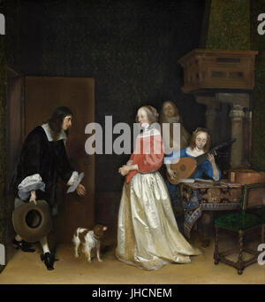 Gerard ter Borch the Younger - The Suitor's Visit - Stock Photo