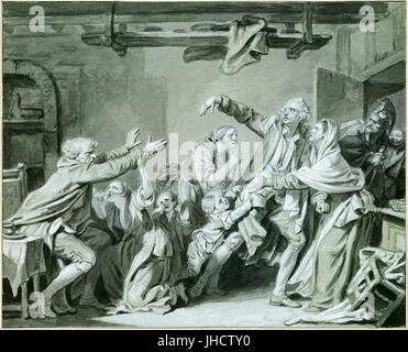 Jean-Baptiste Greuze - A Father Curses hos Ungrateful Son, 1777 - Stock Photo