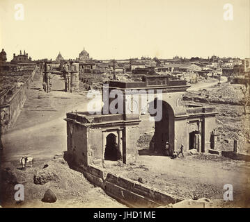 Felice Beato (British, born Italy - (Bailee Guard Gate, Taken from the Inside, Showing the Clock Tower) - Stock Photo