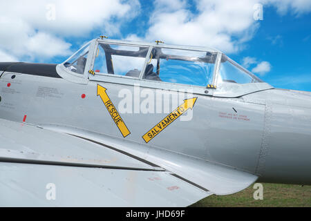 DHC 1 Chipmunk basic trainer aircraft this example was built by OGMA in Portugal in 1959 Stock Photo