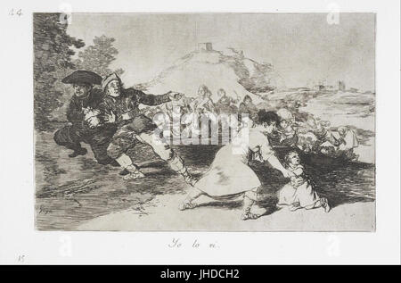 Francisco de Goya - I saw it (Yo lo vi) from the series The Disasters of War (Los Desastres de la Guerra) - Stock Photo