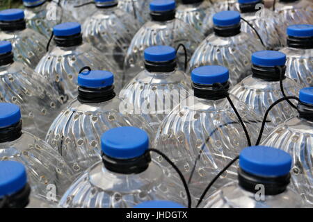 traps for catching lamprey from PET bottles Stock Photo