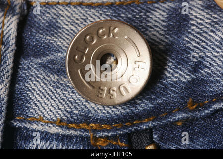 Button, Calça de Jeans, Details, Belém, Pará, Brazil Stock Photo