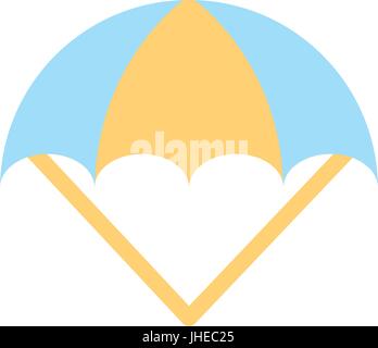 parachute open isolated icon Stock Vector