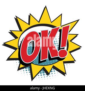 ok comic word Stock Vector