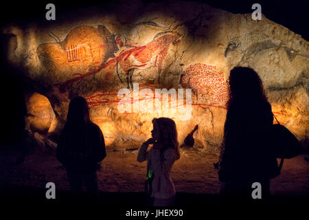 Prehistoric Park, Museographic Area, Tarascon, Ariege, France. Reproduction of the Niaux cave. Prehistoric art, Stock Photo