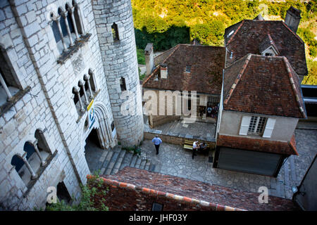 Sanctuary of Rocamadour, Lot Department, Midi-Pyrenees, France. Natural Park of the Quercy Regional Causses Stock Photo