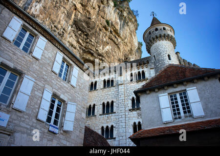 Sanctuary of Rocamadour, Lot Department, Midi-Pyrenees, France. Natural Park of the Quercy Regional Causses Stock Photo