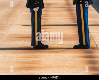 Legs and feet of honor guard in Arlington Cemetery Stock Photo