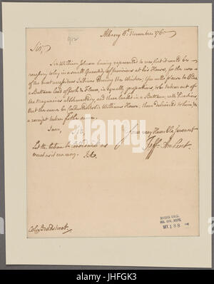 Amherst, Jeffrey. Albany. To Col. John Bradstreet (NYPL b11868620-5327303) Stock Photo