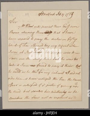 Wadsworth, Jeremiah. Hartford. To Governor Samuel Huntington (NYPL b11868620-5338072) Stock Photo