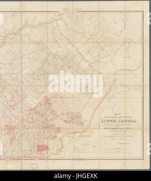 Map of the eastern townships of Lower Canada drawn principally from actual survey for the British American Land Company (NYPL b20643859-5437630) Stock Photo