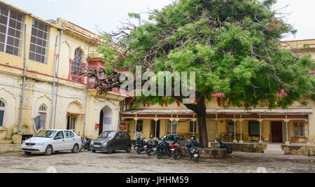 Jaipur, India - Jul 27, 2015. Vehicles parking on street in Jaipur, India. Stock Photo