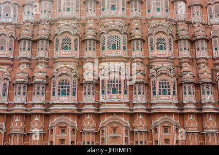 Hawa Mahal palace (Palace of the Winds) in Jaipur, Rajasthan, India. Jaipur is a major tourist destination in India forming a part of the Golden Trian Stock Photo