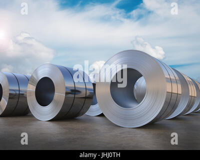 3d rendering roll of steel sheet in factory Stock Photo - Alamy