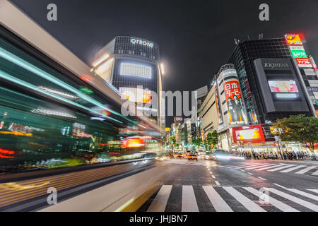 Shibuya crossing traffic lights Stock Photo