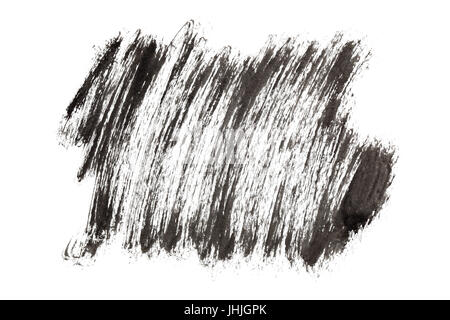 Black paint strokes isolated on the background Stock Photo