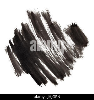 Black ink bursh strokes isolated on the background Stock Photo