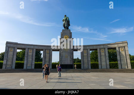 BERLIN - JULY 09, 2017: Soviet War Memorial (Tiergarten). Monument to the dead soldiers in the Battle of Berlin in April-May 1945. Stock Photo