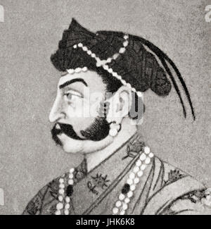 Nooruddin Ruler Jahangir, Mughal Emperor, Nur ud din Muhammad Salim, Miniature painting ...