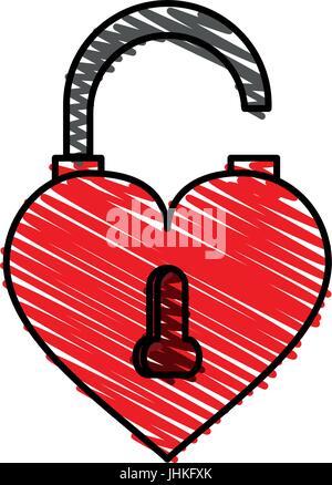 Heart-shaped lock vector doodle illustration Stock Vector Image & Art ...