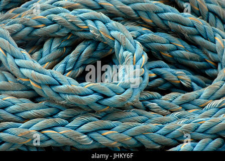 Heavy-duty rope as might be used for mooring a ship Stock Photo