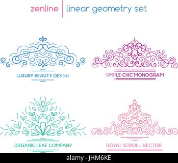 Vector linear abstract emblems Stock Vector