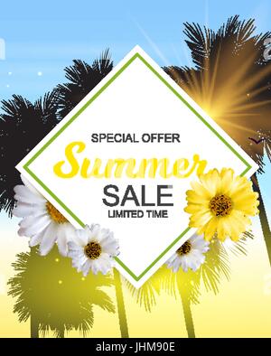 Summer Sale Banner Template for your Business. Vector Illustrati Stock Vector