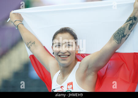 Bydgoszcz, Poland. 14th July, 2017. Ewa Swoboda is seen competing in the 100 meter womens final. Credit: Jaap Arriens/Alamy Live News Stock Photo