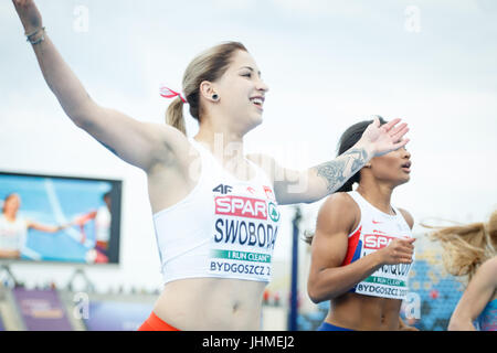 Bydgoszcz, Poland. 14th July, 2017. Ewa Swoboda is seen competing in the 100 meter womens final. Credit: Jaap Arriens/Alamy Live News Stock Photo