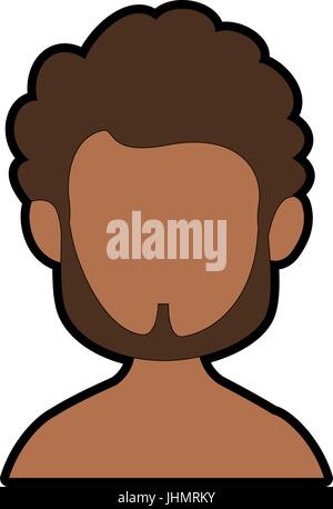 avatar man with beard over white background, vector illustration Stock ...