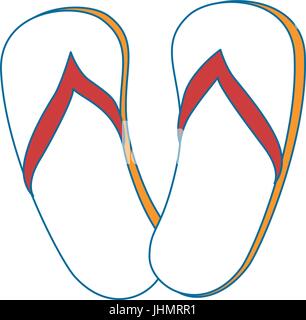 beach sandals icon over white background, colorful design. vector ...