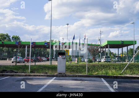 Cakovec/Lendava border crossing Croatia - Slovenia, HR-SLO Stock Photo