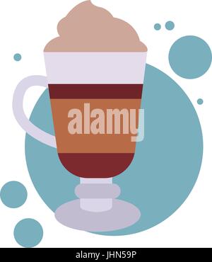 Coffee glass, latte, Stock Vector