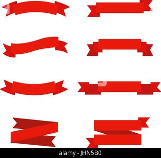 Ribbons in flat style. Stock Vector