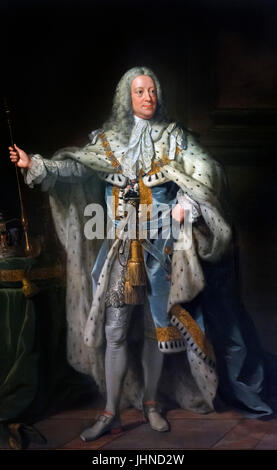 George II. Portrait of King George II of Great Britain (1683-1760) by John Shackleton Stock Photo