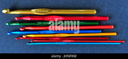 Selection of plastic crochet hooks Stock Photo - Alamy