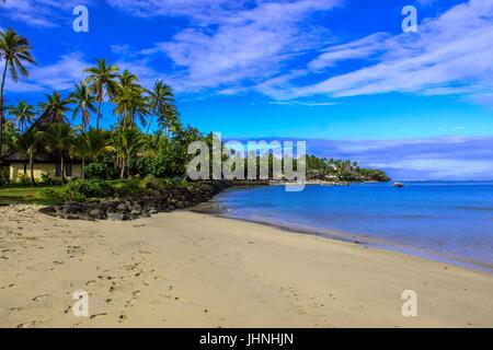 Beautiful Fijian resort by the sea Stock Photo
