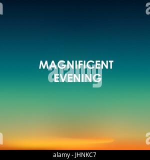 Sunset background with love notes. Magnificent evening. Vector illustration. Stock Vector