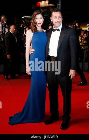 CANNES, FRANCE - MAY 21: Adam Sandler and Jackie Sandler attend 'The Meyerowitz Stories' premiere during the 70th Cannes Film Festival on May 21, 2017 Stock Photo