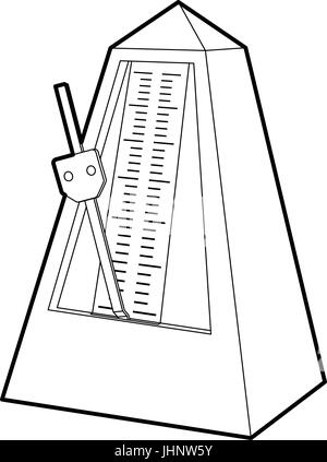 Metronome icon, outline style Stock Vector