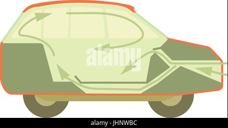 Car air ventilation icon, cartoon style Stock Vector
