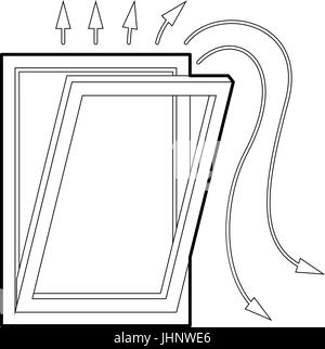 Window ventilation icon, outline style Stock Vector