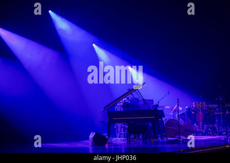musical instruments on a stage with dramatic stage lighting Stock Photo ...