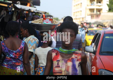 Ivory-Coast women skin whitening business Stock Photo