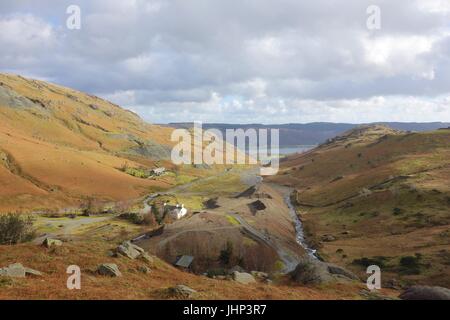 View over Coniston Copper Mines, Cumbria, England. Stock Photo