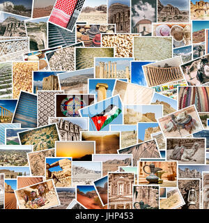my own images from all over the jordan in a  patchwork Stock Photo
