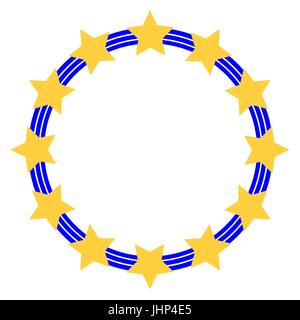 European Union symbol stars in three stripes with transparent middle Stock Vector