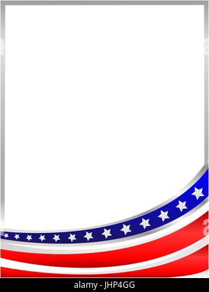 USA flag wave from the bottom frame with empty space for text. Stock Vector